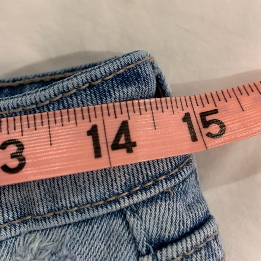 JUST USA distress fray cut off  denim shorts women’s size size  10 LARGE - Picture 14 of 15